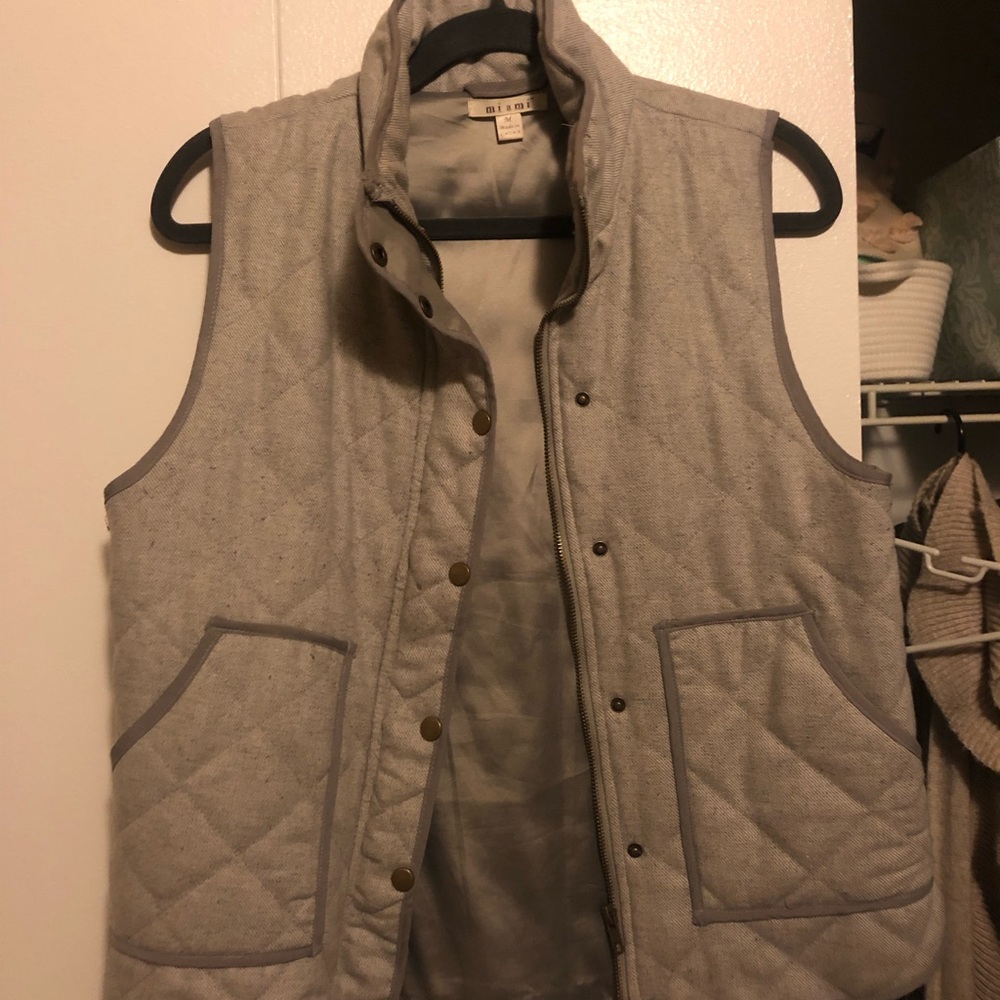 Grey button vest